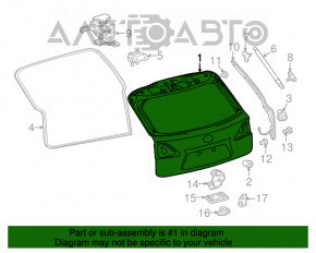 Ușa portbagajului goală Lexus RX350 RX450h 10-15 argintie 1G1, cleme