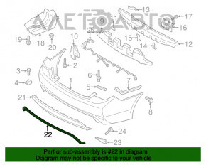 Moldura bara spate Hyundai Sonata 11-15 hibrid nou OEM original