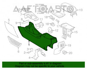 Консоль центральная подлокотник и подстаканники Jeep Cherokee KL 14-18 черн,TRH,царап