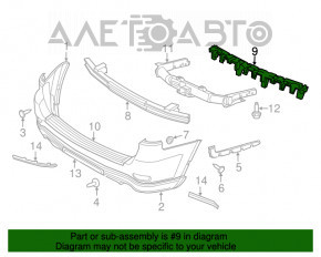 Абсорбер заднего бампера Jeep Grand Cherokee WK2 11-21 трещина в крепл, замят