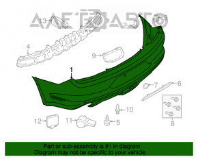 Bara spate goală Ford Mustang mk6 15-17 premium cu senzori de parcare