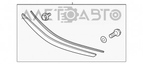 Moldura cromată a capotei Hyundai Sonata 11-15, cu 2 suporturi rupte.