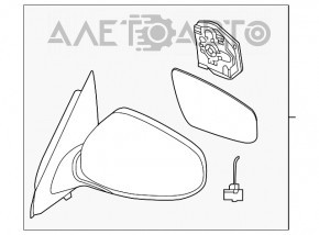 Oglindă laterală stângă Infiniti JX35 QX60 13-15 restilizată 16 pini, cameră, încălzire, grafit