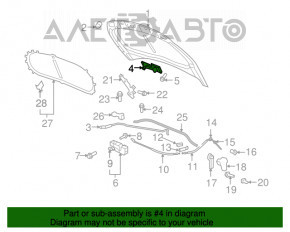 Крючок замка капота VW Tiguan 09-17