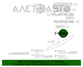 Emblema siglei portbagajului Nissan Murano z52 15-