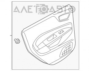 Capacul usii card spate stanga Ford Fiesta 11-19 negru plastic, zgarietura