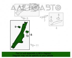 Capac spate stânga inferioară Ford Fiesta 11-19 4d negru