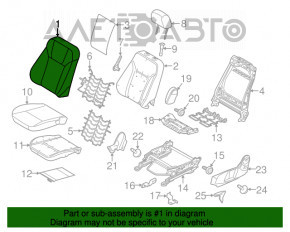 Scaun șofer Ford Fiesta 11-19 fără airbag, manual, material textil negru, fără o manetă de reglare