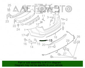 Отражатель задний левый Ford Fiesta 14-19 рест 4d