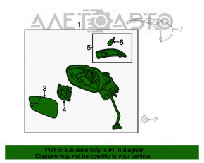 Oglindă laterală stângă Ford Fiesta 11-19, 5 pini, semnalizator