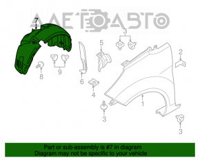 Aripa fata stanga Ford Fiesta 14-19, model reconditionat, cu ruptura.