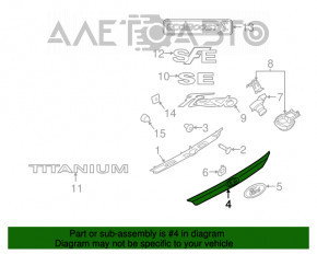 Moldura capacului portbagajului Ford Fiesta 11-19 4 uși fără emblemă