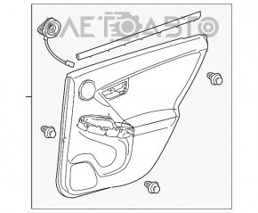 Capacul ușii cardului din spate dreapta Toyota Prius 30 10-15, material textil gri.