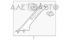 Capacul stâlpului frontal stânga superior Toyota Highlander 14-19 gri, crăpat, sub tratament chimic.