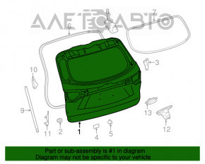 Ușa portbagajului goală Toyota Highlander 14-19
