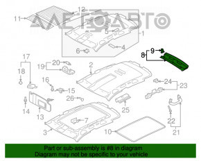 Накладка крыши задняя VW Tiguan 09-17 пластик, серый, царапина