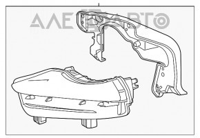 Foc de zi cu lumină de mers înainte stânga pentru Toyota Highlander 14-16 cu suport.