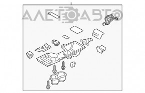 Накладка центральной консоли с подстаканником Hyundai Sonata 11-15 черн, с кнопками подогрева