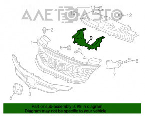 Кронштейн решетки радиатора grill Honda Accord 13-15 OEM