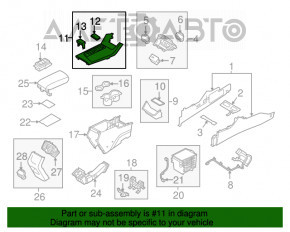 Накладка на центральную консоль подстаканник Hyundai Sonata 15-17 серая, полез хром