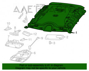 Acoperirea tavanului pentru Fiat 500L 14- fără panoramic, pentru tapiterie, gri