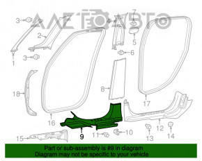 Capac prag fata stanga Fiat 500L 14- negru, zgarieturi