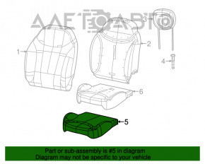 Водительское сидение Fiat 500L 14- без airbag, мех, кожа черн с корич вставк, подогрев, стрел