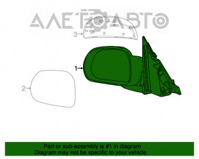 Зеркало боковое правое Fiat 500L 14-