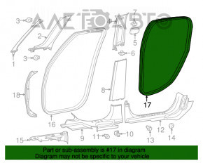 Garnitura ușii din spate dreapta Fiat 500X 16-