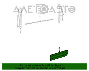 Capac usa spate inferioara stanga Fiat 500L 14- cu crom, neagra, suport rupt