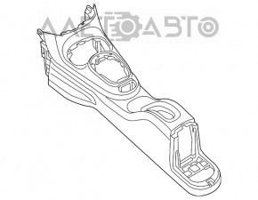 Consola centrală Fiat 500L 14- fără cotier, cu priză, neagră, zgârieturi