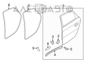 Ușa goală din spatele stânga pentru Audi A4 B8 08-16 sedan.