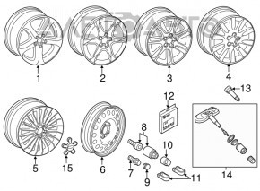 Roată de 17 inch pentru Audi A4 B8 08-16 tip 1