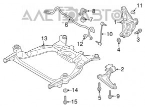 Maneta inferioară frontală stângă Ford Fusion mk5 13-20 din metal