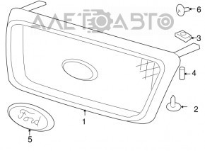 Emblema grilei radiatorului Ford Escape MK3 13-16, nouă, aftermarket.