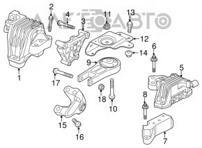 Подушка двигателя левая Chrysler 200 15-17 3.6