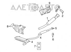 Tubul de admisie cu catalizator pentru Jeep Compass 11-16 2.0, 2.4 tip 2