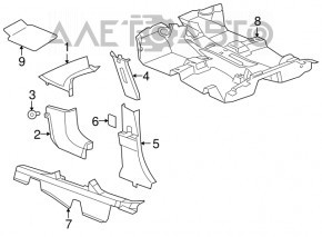 Capac prag stânga Jeep Compass 11-16 negru, suport rupt, zgârieturi