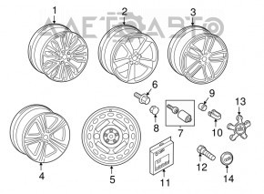 Capacul central al jantei pentru Audi A4 B8 08-16, nou, original OEM