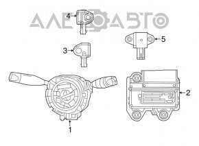 Modulul computerizat al airbag-urilor SRS pentru pernele de siguranță Jeep Cherokee KL 14-15