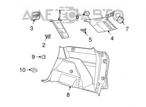 Capacul arcului drept Dodge Journey 11- pentru 2 rânduri de scaune, zgârieturi