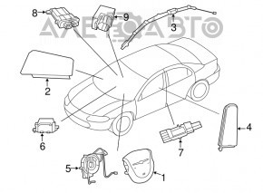 Airbagul pentru scaunul drept al Dodge Journey 11-