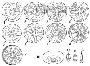 Set de jante R16 4 bucăți Dodge Journey 11- metal