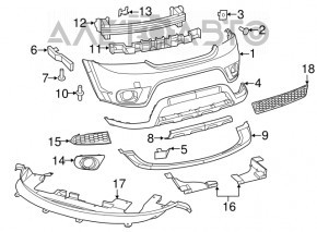 Крепление переднего бампера левое Dodge Journey 11- OEM