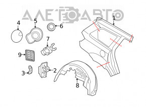 Aripa spate stânga Dodge Journey 11- ruptă