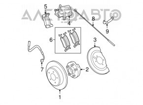 Placă de frână spate stânga Dodge Grand Caravan 11-20 330/12mm ruginită