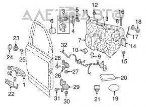 Buclele ușii din față stânga sus Jeep Compass 11-16