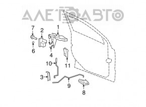 Mânerul ușii exterioare din spate dreapta pentru Jeep Patriot 11-17, structură.