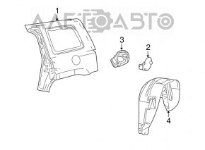 Bara spate dreapta Jeep Patriot 11-17 are o fisură în fixare.