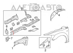 Partea din față stânga Jeep Compass 11-16, albastră.